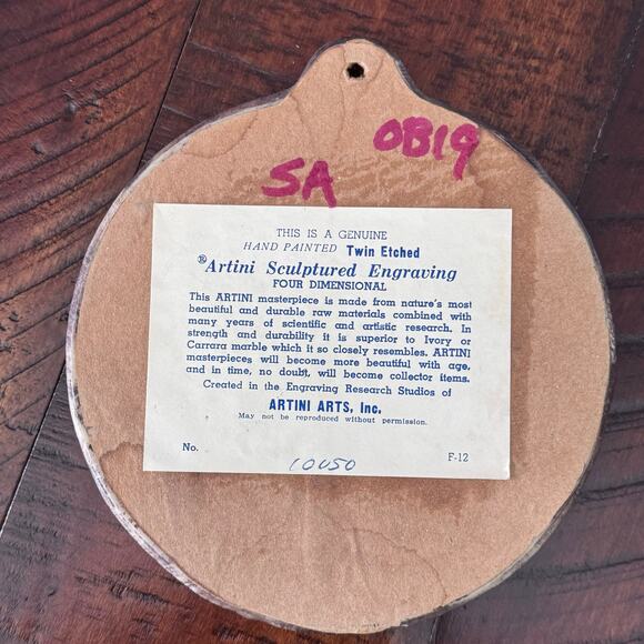 Artini Hand Painted Twin Etched 4D Sculptured Floral Wall Art #10050 Vintage - Picture 12 of 16